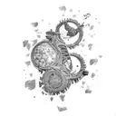 An open book with a trail of footprints leading into it, representing the love for learning and exploration tattoo design idea