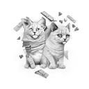 An open book with a trail of footprints leading into it, representing the love for learning and exploration tattoo design idea