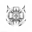 chi-rho tattoo design idea