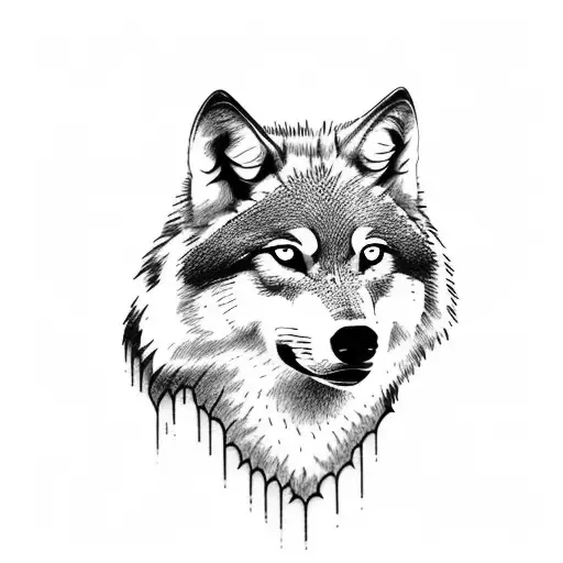 Wolf and moon forearm  tattoo design idea