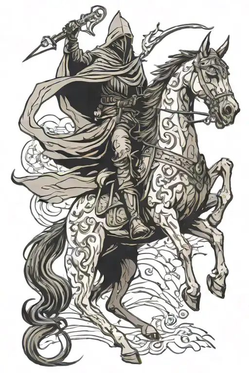 nazgul riding tattoo design idea