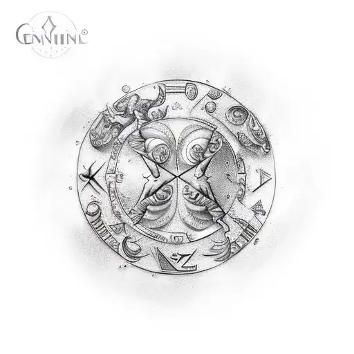 Gemini zodiac symbol tattoo design idea