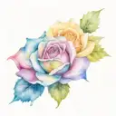 puzzle rose tattoo design idea