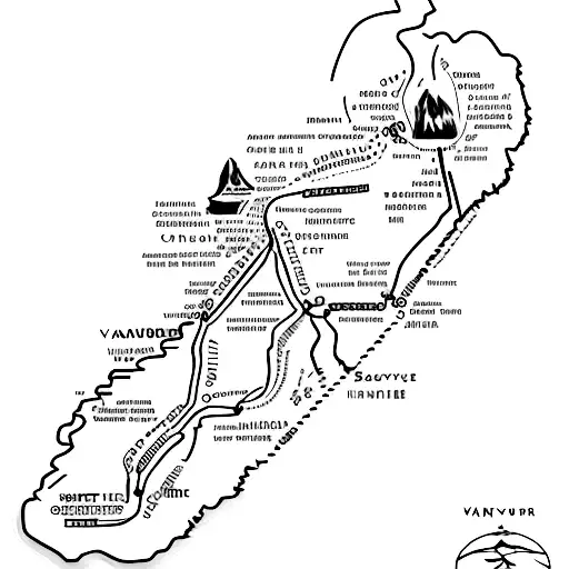 vancouver island west coast trail line map tattoo design idea