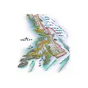 west coast trail line map tattoo design idea