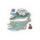 west coast trail line map tattoo design idea