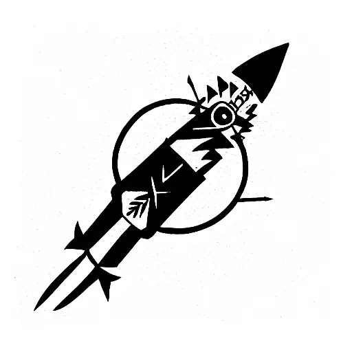 cazador con arco y flechas  tattoo design idea