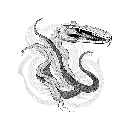 cobra minimalista tattoo design idea