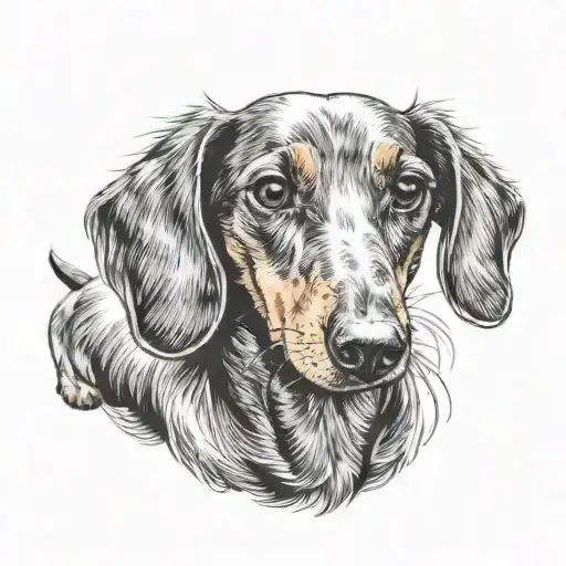 sketch Dachshund smooth  face line work tattoo design tattoo design idea