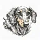 sketch Dachshund smooth  face line work tattoo design tattoo design idea