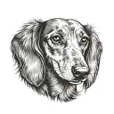 sketch Dachshund smooth  face line work tattoo design tattoo design idea