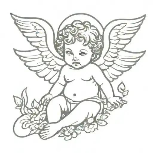 Scottish cherub tattoo design idea
