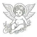 Scottish cherub tattoo design idea