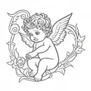 Scottish cherub tattoo design idea