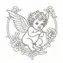 Scottish cherub tattoo design idea