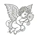 Scottish cherub tattoo design idea