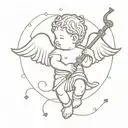 cherub and bagpipe tattoo design idea