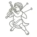 cherub and bagpipe tattoo design idea