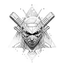 Witcher cyberpunk style tattoo design idea