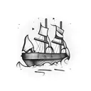 burn boats  tattoo design idea