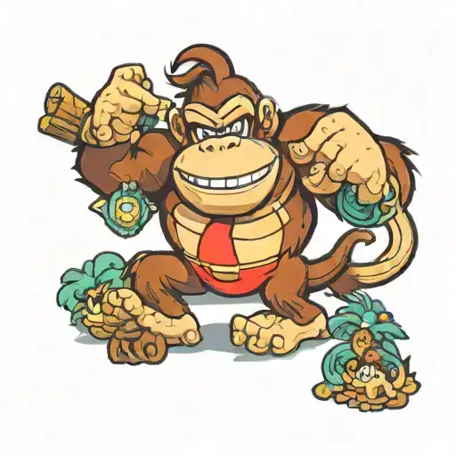 donkey Kong and nintendo tattoo design idea