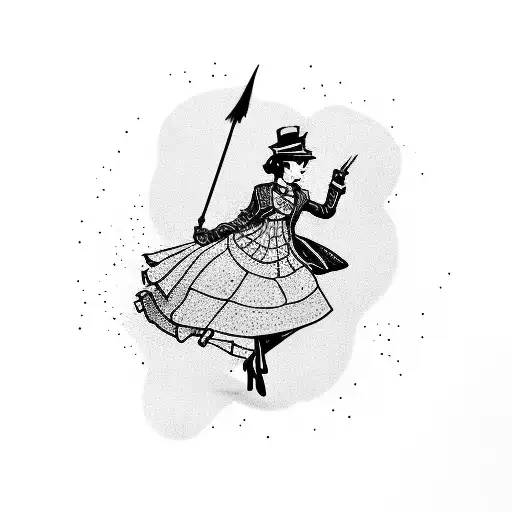 mary poppins tattoo design idea