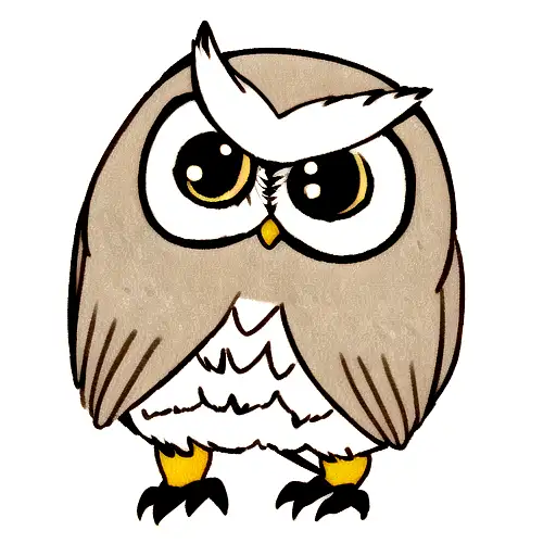 cute owl tattoo design idea