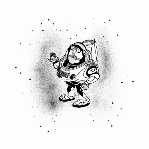 Buzz lightyear zombie tattoo design idea
