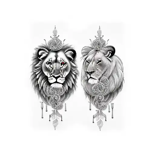 couples lion and lioness tattoo｜TikTok Search