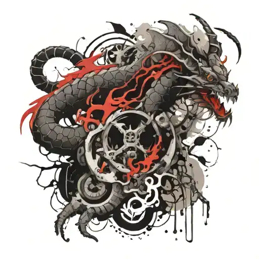 scorpion et dragon and kyllian  tattoo design idea