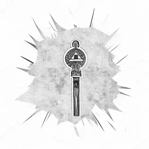 Palestine Key with the flag colors tattoo design idea