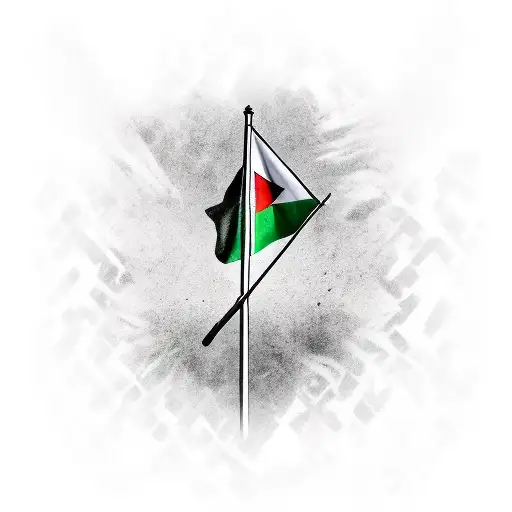 Palestine Key with the flag colors tattoo design idea
