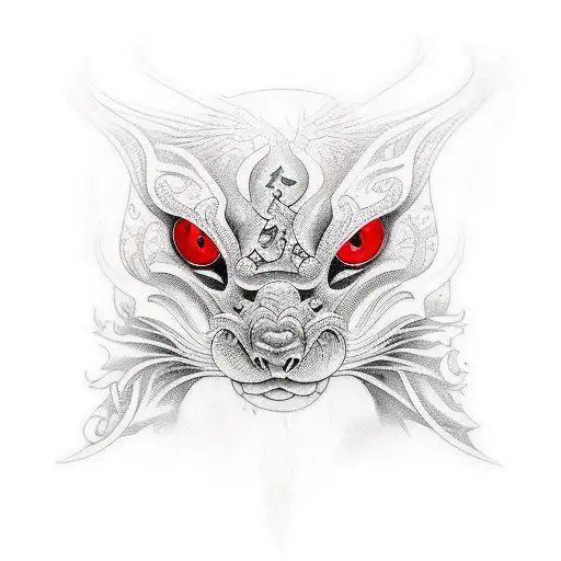 Baki Hanma tattoo with red eyes tattoo design idea