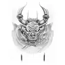 Half sleeve armor tattoo with rage bull who got blue eyes .Should have terminator alike design on biceps  tattoo design idea