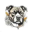 staffy tattoo design idea