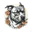 staffy tattoo design idea