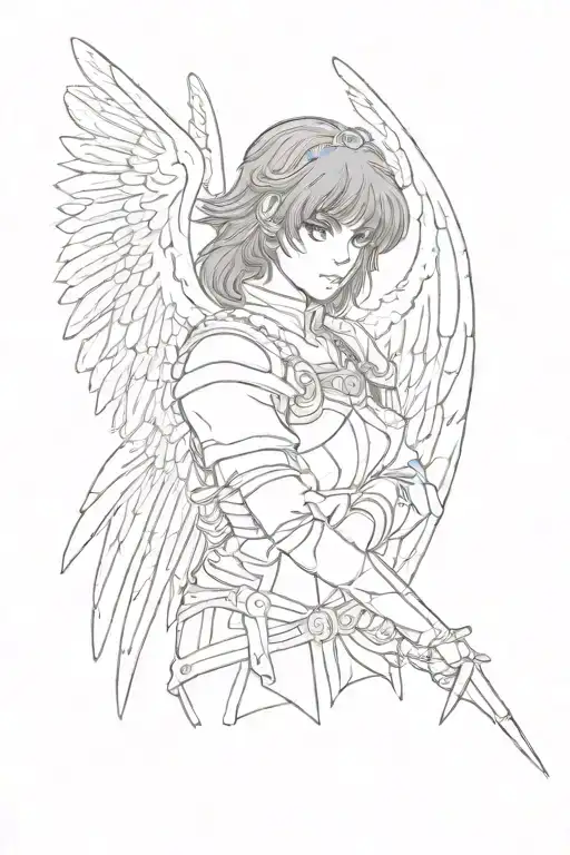casca from berserk as a seraphim angel tattoo design idea