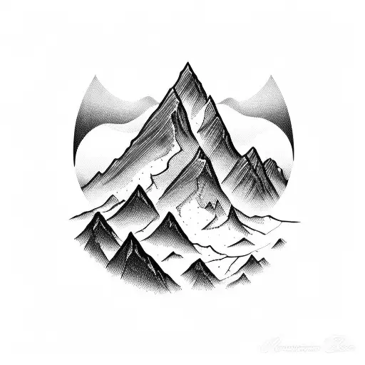swiss mountains tattoo design idea