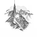 swiss mountains tattoo design idea