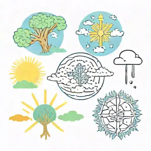 weather symbols representing the four seasons of weather tattoo design idea