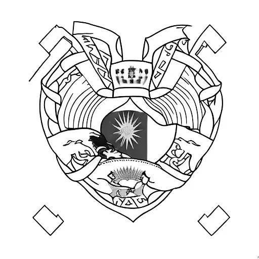 heart with Kurdistan flag in it tattoo design idea