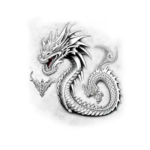 dragon scales tattoo design idea