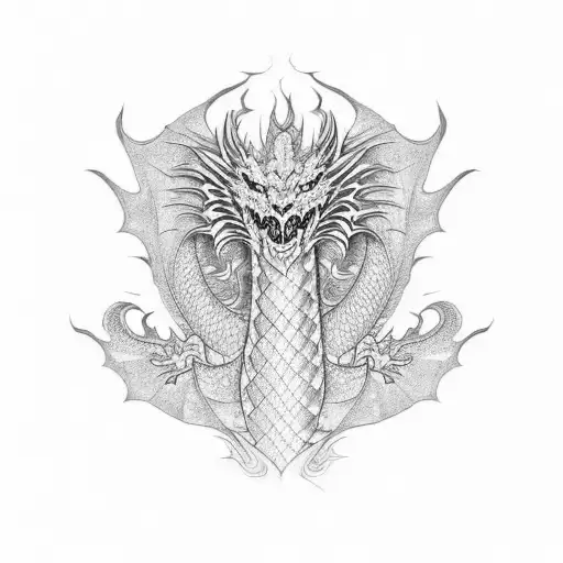 dragon scales tattoo design idea
