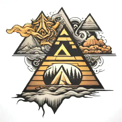pyramid tattoo design idea