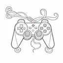 playstation 3 controller intertwined tattoo design idea