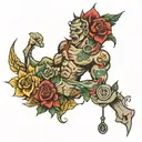 money power respect tattoo design idea