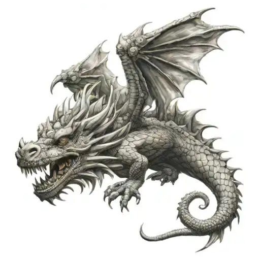 dragon with baby tattoo design idea