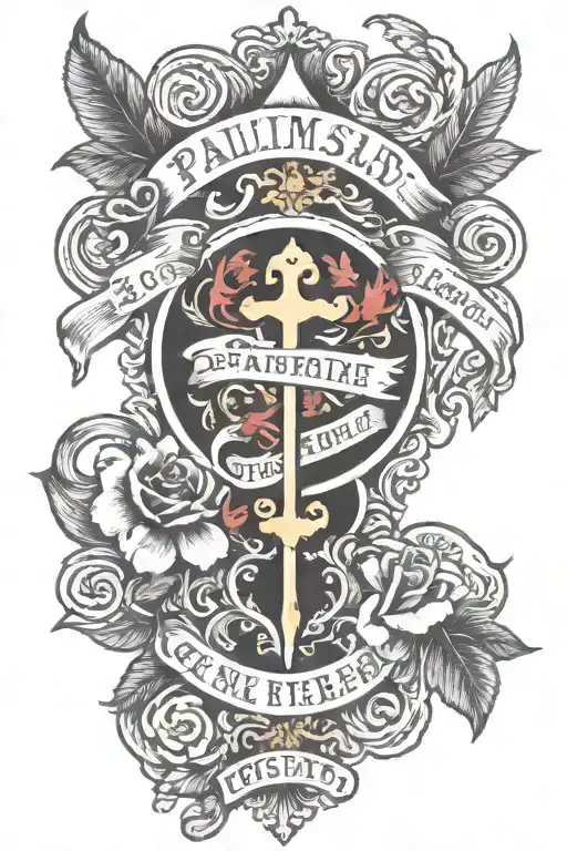 psalm 23 verse tattoo design idea