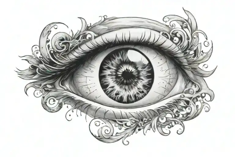 eye that has a whole universe inside the eyeball tattoo design idea