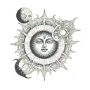 moon sun eclipse. tattoo design idea